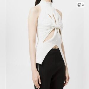 Cream Sleeveless Knit Top